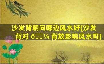 沙发背朝向哪边风水好(沙发背对 🌼 背放影响风水吗)